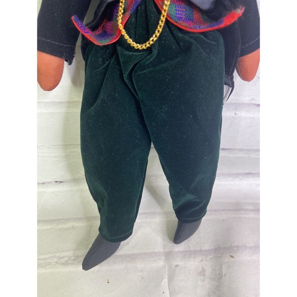 Vintage Anthropomorphic Cat Kitten Stuffed Plush Doll Fabric Velvet Dress Suit - Picture 4 of 7